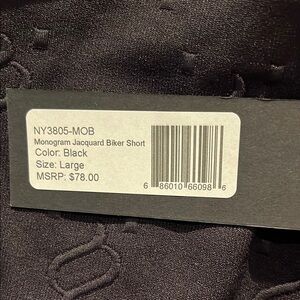 NWT Noli Black Monogram Jacquard Biker Shorts size L